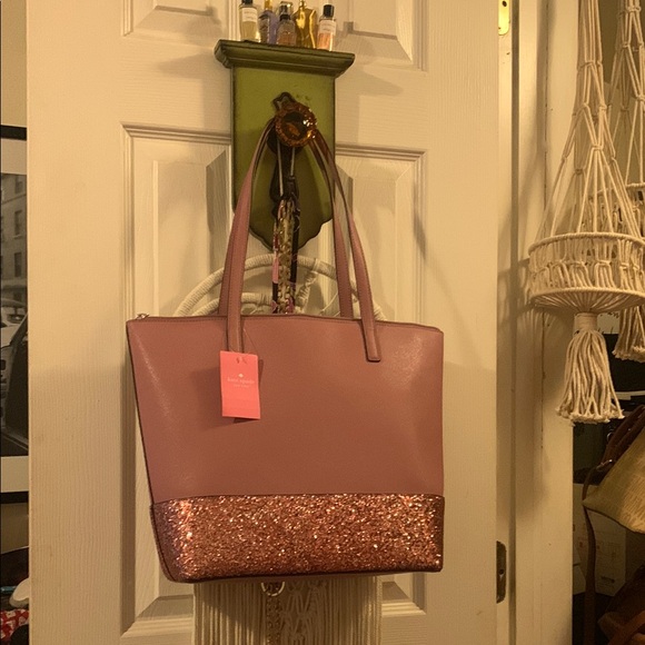 kate spade Handbags - kate spade rose pink glitter tote